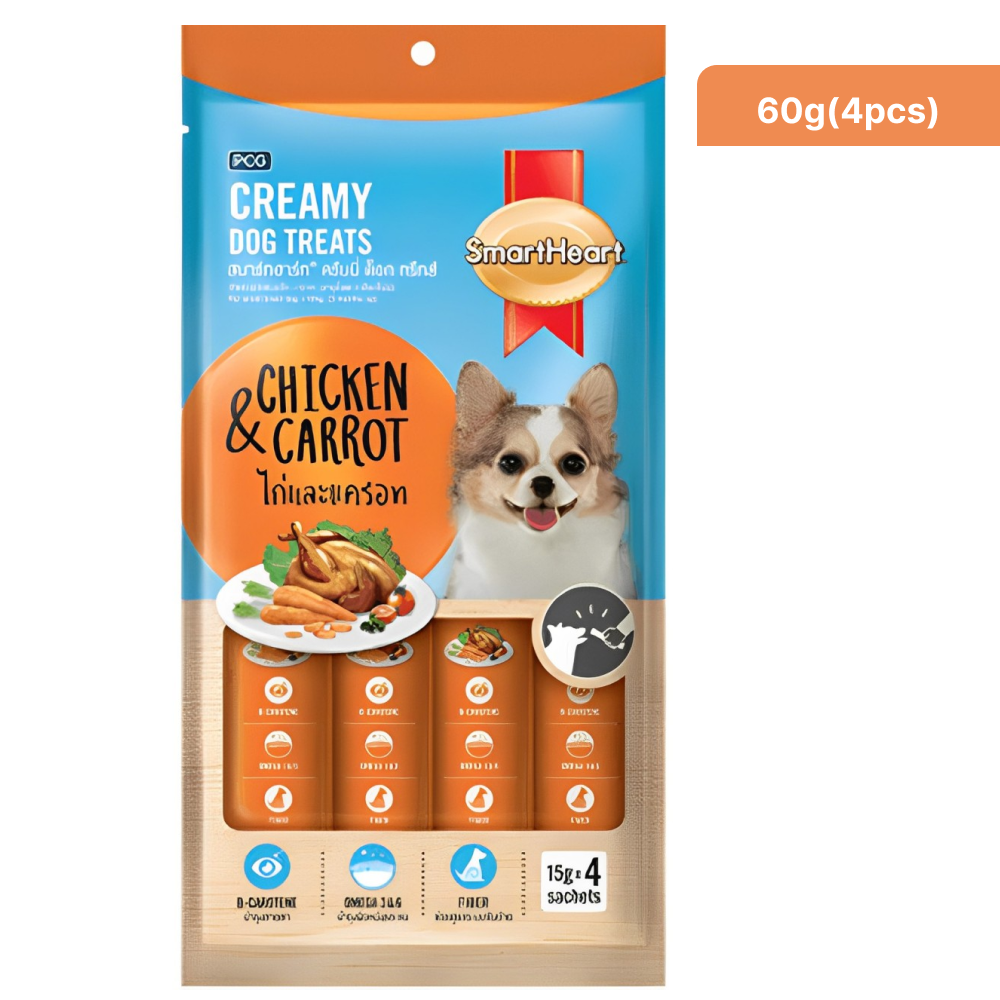 SmartHeart Chicken & Carrot Dog Creamy Treat Dog Treats + Others Smartheart 60g(4pcs)
