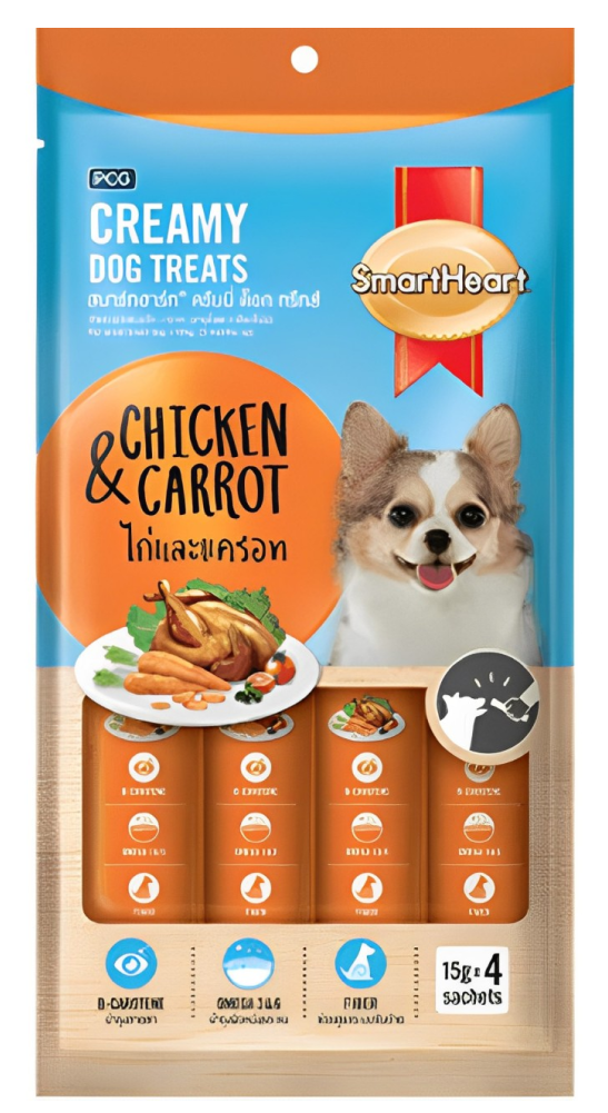 SmartHeart Chicken & Carrot Dog Creamy Treat