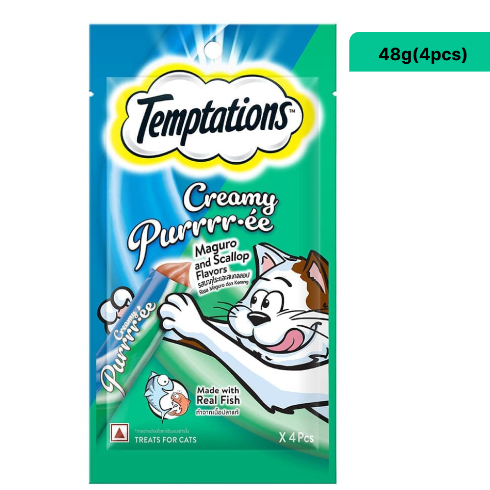 Temptations Purrrr ee Chicken & Tuna, Salmon & Cheese, Maguro & Scallop Cat Treats Combo Cats-Treats & Others Temptations