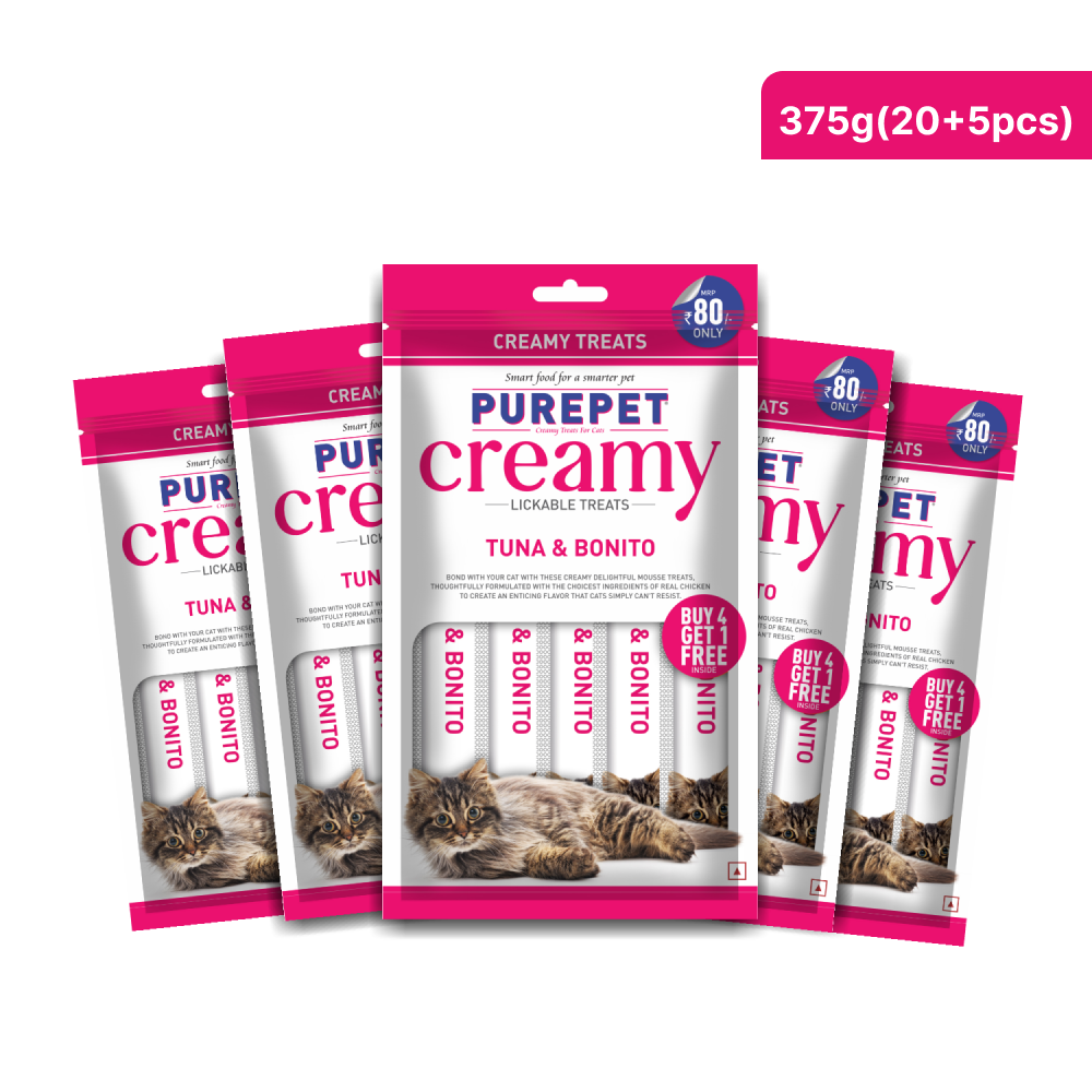 Purepet Tuna and Bonito Lickable Creamy Treats for Cats