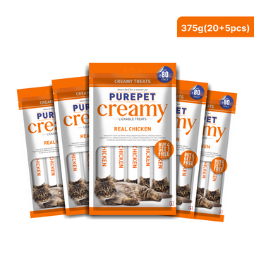 Purepet Real Chicken Lickable Creamy Treats for Cats