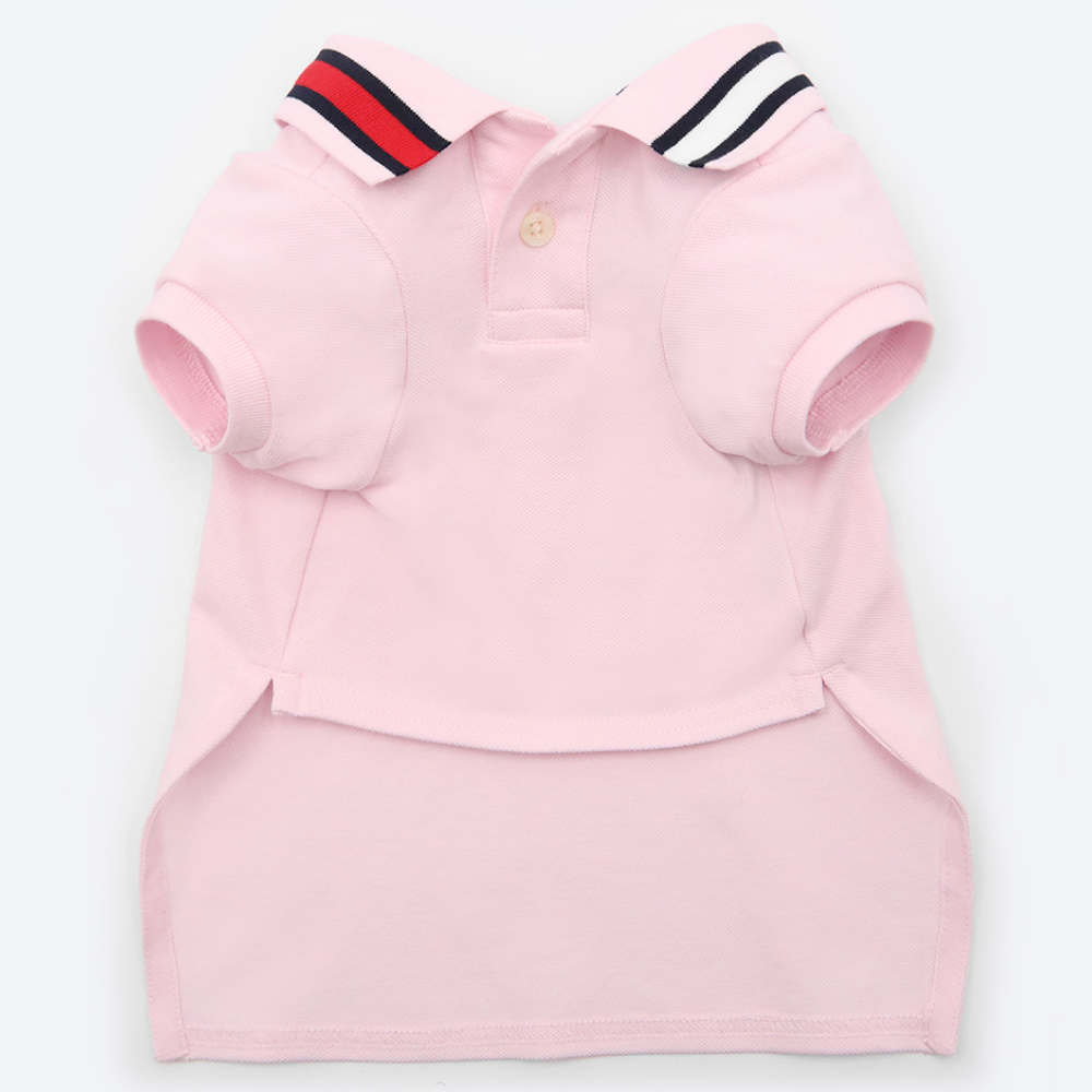 Tommy Hilfiger Flag Collar and Cluff Polo Tshirt for Dogs (Light Pink)