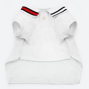 Tommy Hilfiger Flag Collar and Cluff Polo Tshirt for Dogs (Optic white)