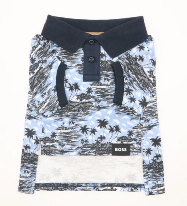 Boss Polo Tshirt for Dogs (Blue Palm)