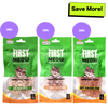 First Meow Salmon Dice, Chicken Sandwich and Soft Chicken Strip Cat Treat Combo
