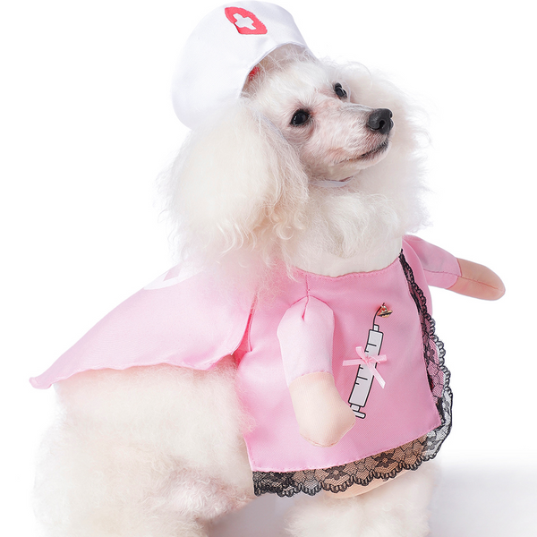 The Happy Lots Nurse Pet Costume for Dogs (Pink)