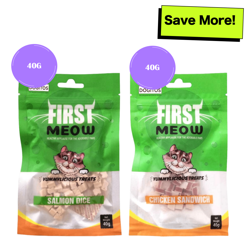 First Meow Salmon Dice and Chicken Sandwich Cat Treat Combo Cats-Treats & Others First Meow 40g+40g