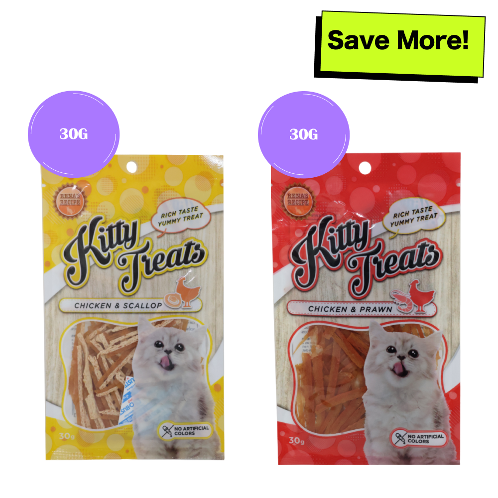 Kitty Treats Chicken with Scallop and Shrimp Flavour Cat Treats Combo Cats-Treats & Others Kitty Treats 30g+30g