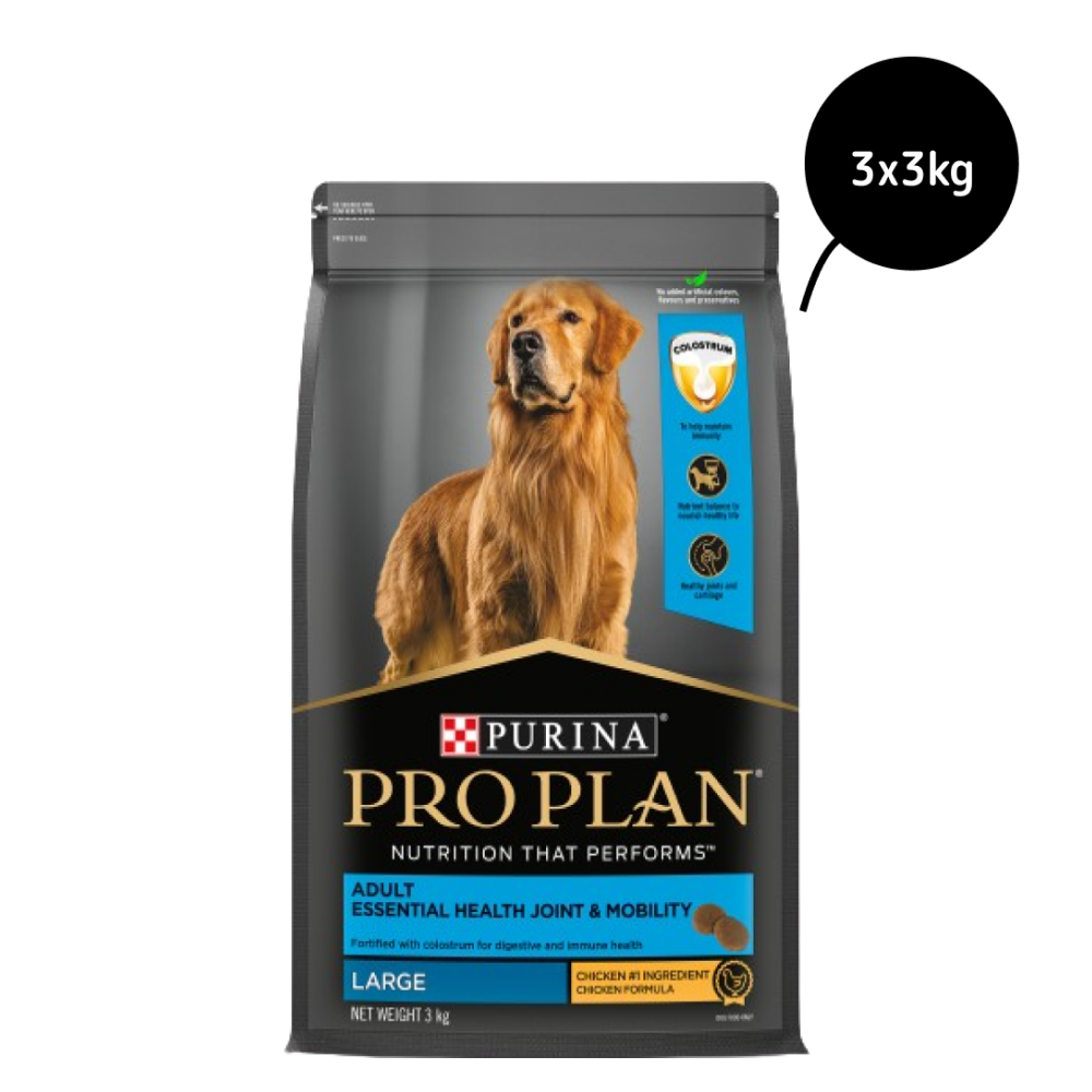 Purina Pro Plan Chicken Large Breed Adult Dog Dry Food (New Improved Formula) Dogs- Dry Food Pro Plan 9kg (3x3kg)