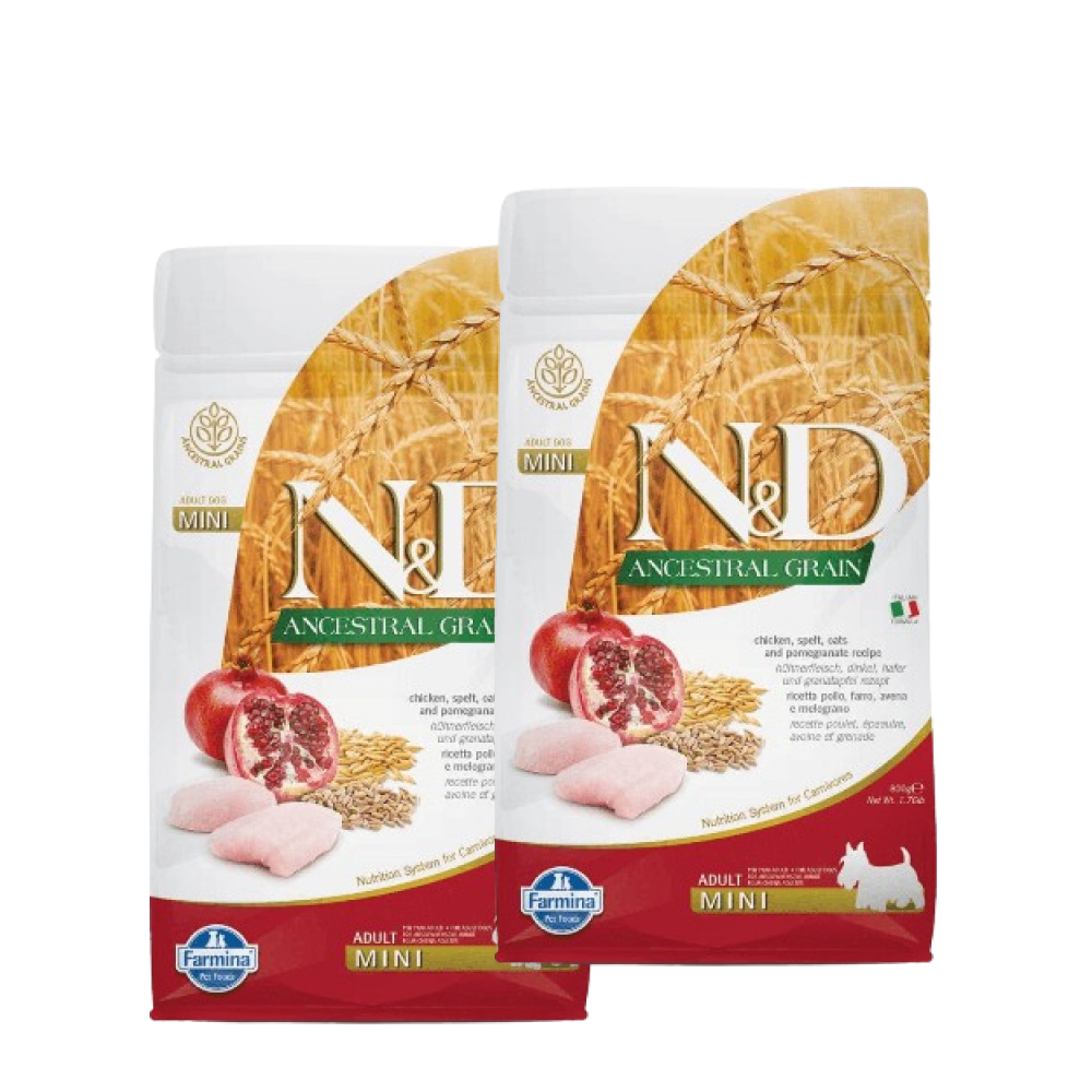 Farmina N&D Ancestral Grain Chicken & Pomegranate Adult Mini Dog Dry Food (Limited Shelf Life) Dogs- Dry Food Farmina N&D