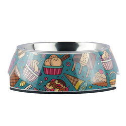 Pet Vogue Ice Cream and Muffins Pattern Colourful Bowl for Dogs and Cats