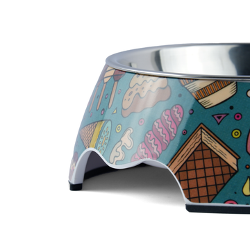 Pet Vogue Ice Cream and Muffins Pattern Colourful Bowl for Dogs and Cats