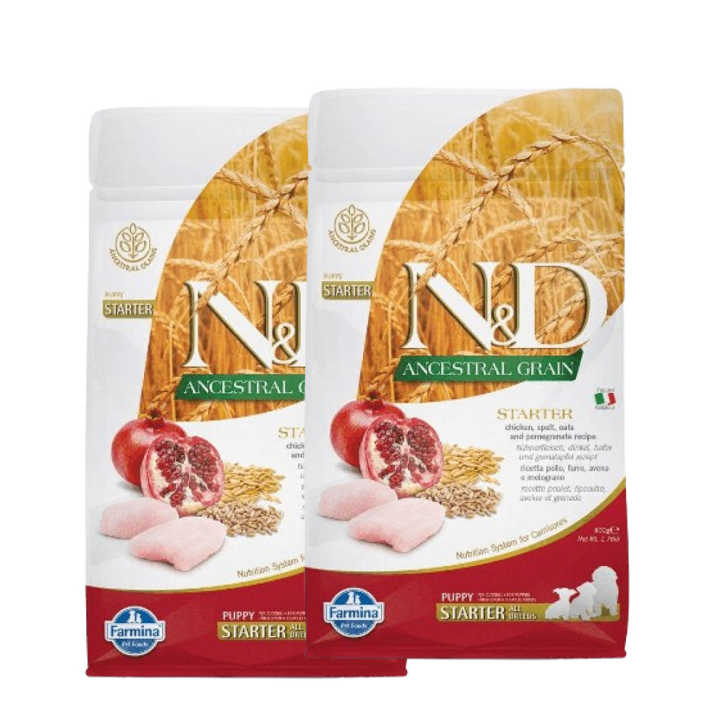 Farmina N&D Chicken & Pomegranate Ancestral Grain Starter Puppy Dog Dry Food Dogs- Dry Food Farmina N&D 1.6kg (2x800g)