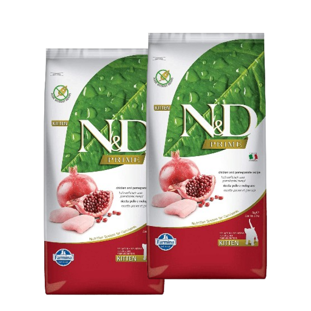 Farmina N&D Prime Chicken & Pomegranate Grain Free Kitten Cat Dry Food Cats- Dry food Farmina N&D 10kg (2x5kg)