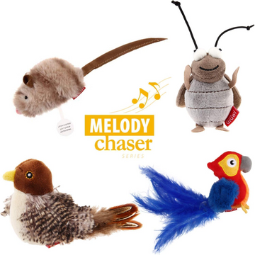 GiGwi Melody Chaser with Motion Activated Sound Chip Mouse Toy for Cats (Brown)