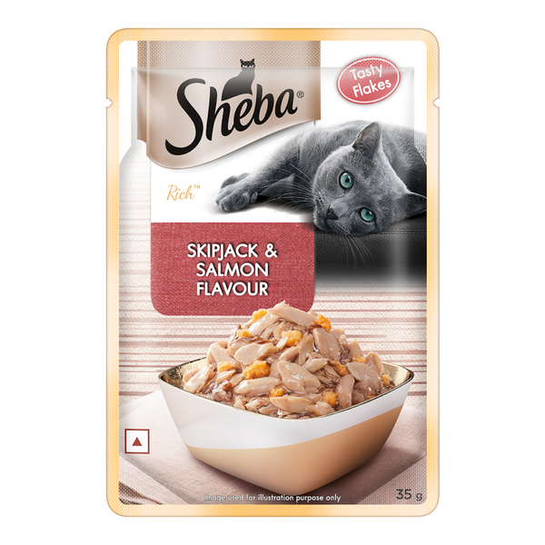 Sheba Maguro & Bream Fish, Skipjack & Salmon Fish and Fish with Sasami Mix Premium Cat Wet Food Combo