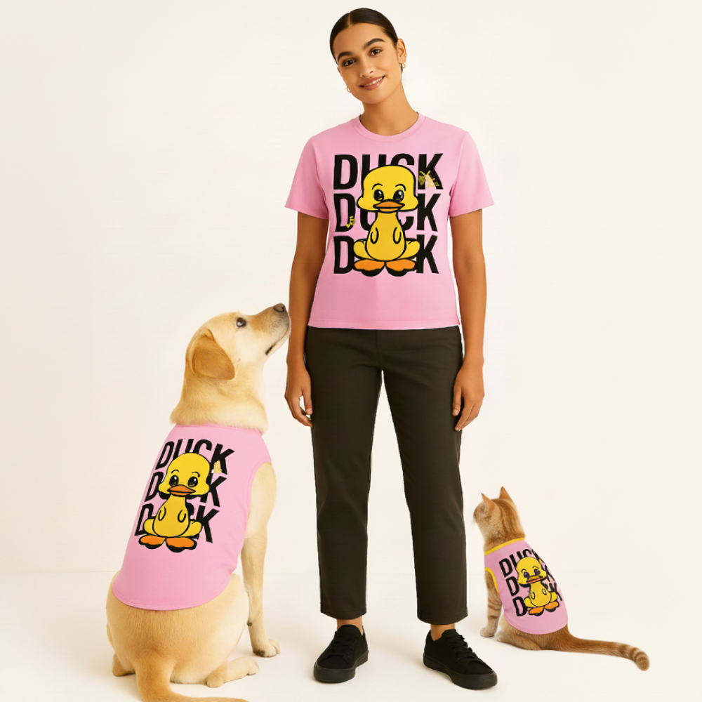 Duck Duck Duck Cotton T Shirt for Men and Women Pet Parent-Clothing & Accessories Skatrs