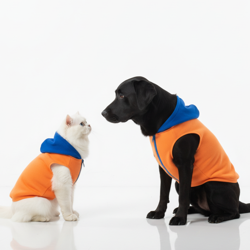 Skatrs Sunset Splash In-Style Hoodie For Dogs and Cats (Orange & Blue) Both-Clothing & Accessories Skatrs XS
