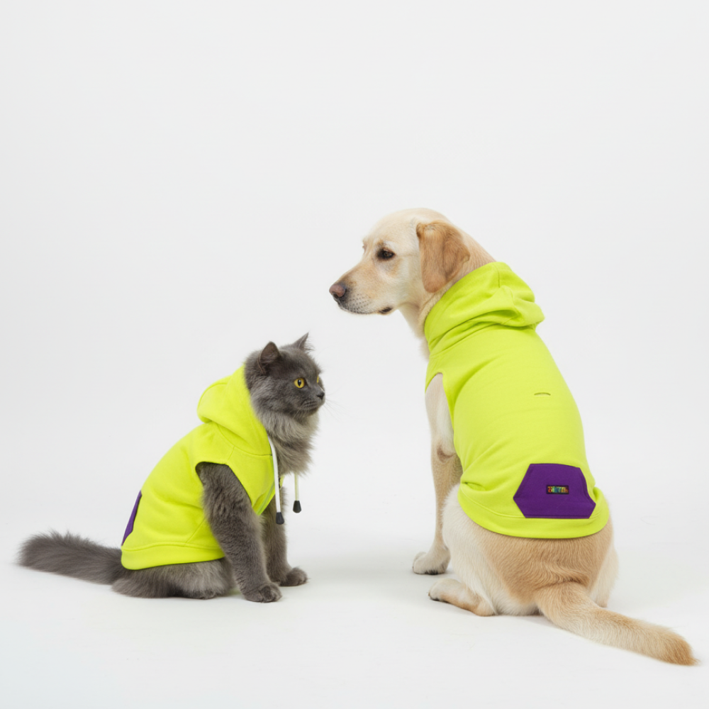 Skatrs Galaxy Breezy Hoodies with Pockets for Dogs and Cats (Green) Both-Clothing & Accessories Skatrs L