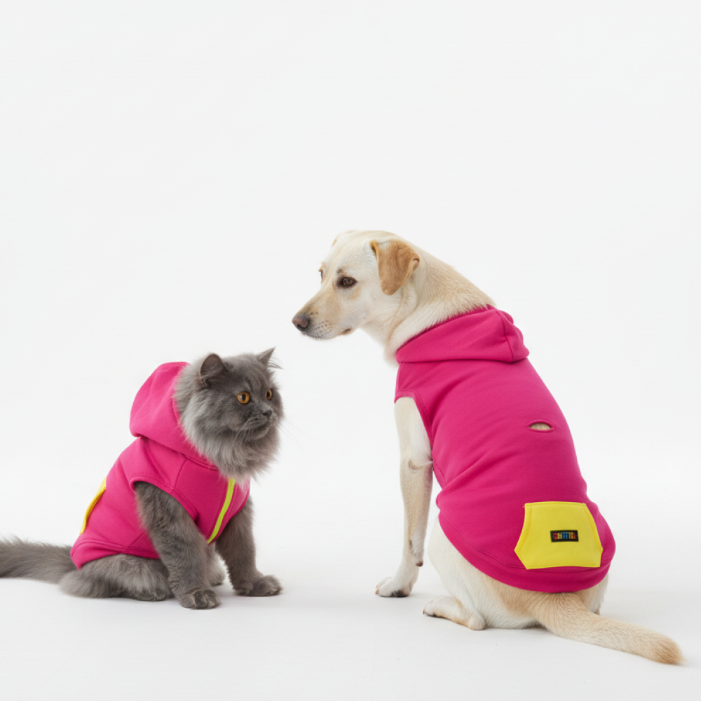 Skatrs Pop Breezy Hoodies with Pockets for Dogs and Cats (Pink) Both-Clothing & Accessories Skatrs