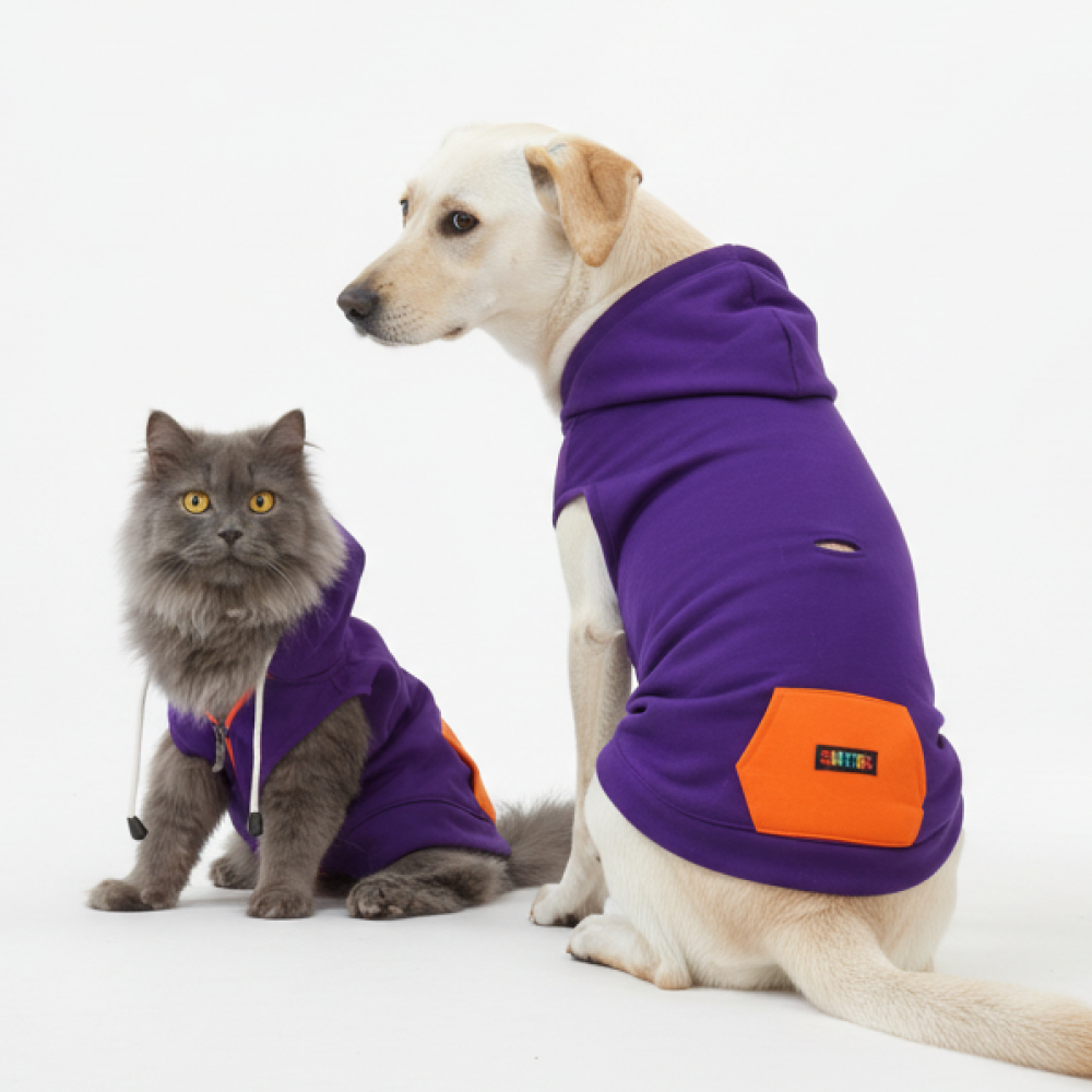 Skatrs Blaze Breezy Hoodies with Pockets for Dogs and Cats (Violet) Both-Clothing & Accessories Skatrs
