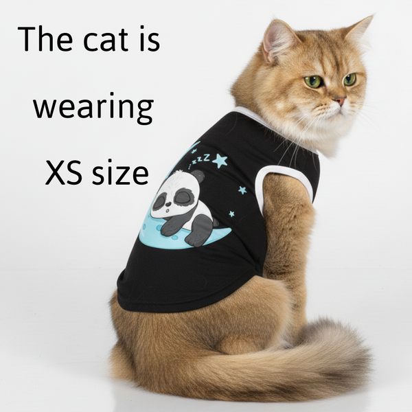 Skatrs Sleeping Panda Cotton T shirt for Dogs and Cats