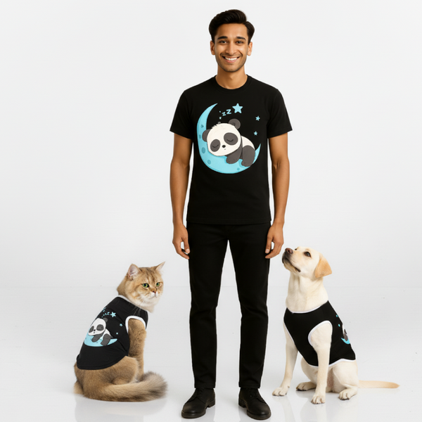Skatrs Sleeping Panda Cotton T shirt for Dogs and Cats