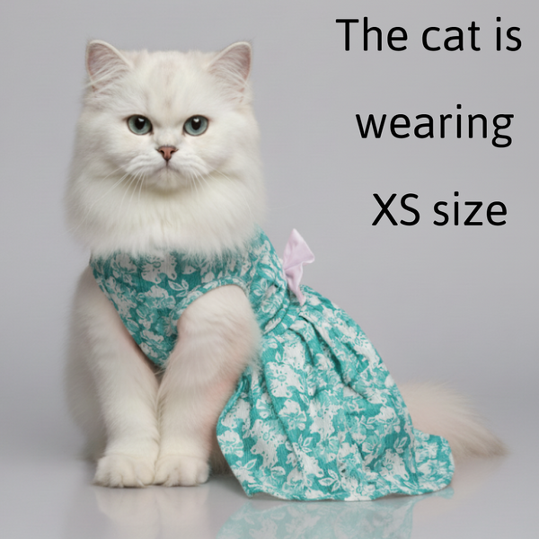 Skatrs Floral Grace Dress for Dogs and Cats (Blue)