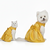 Skatrs Brocade Gold Printed Dress for Dogs and Cats (Yellow) Both-Clothing & Accessories Skatrs