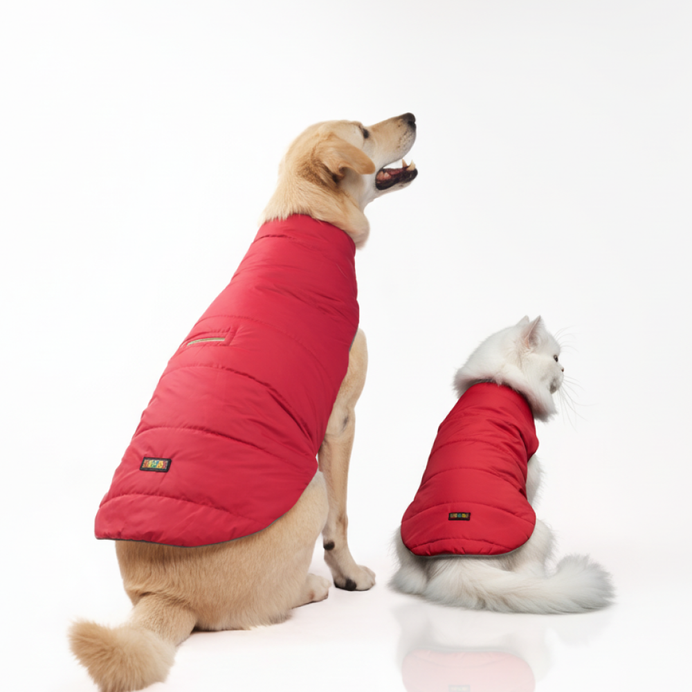 Skatrs Cherry Snuggle Puffer Reversible Jacket for Dogs and Cats Both-Clothing & Accessories Skatrs XXL: 35-38 in Chest