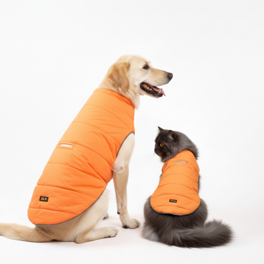 Skatrs Firefly Fuzz Puffer Reversible Jacket for Dogs and Cats Both-Clothing & Accessories Skatrs XXL: 35-38 in Chest