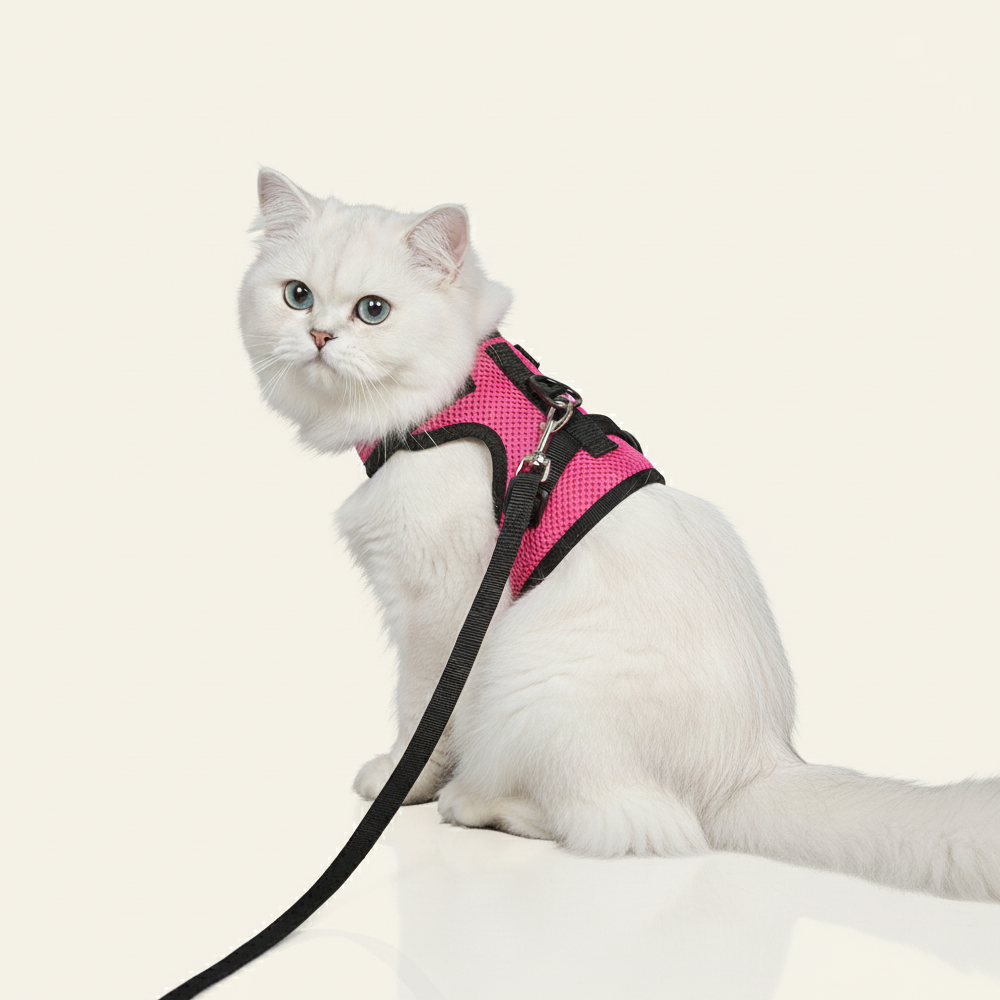 Skatrs Harness with Leash for Cats (Pink) Cats-Collar, Leashes, harnesses Skatrs