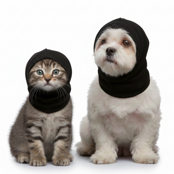 Skatrs Cold and Sound Protection Ear Muffs for Dogs and Cats (Black)