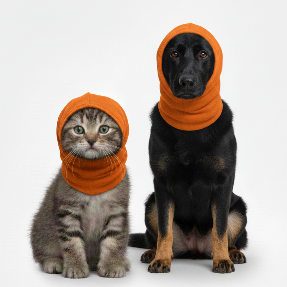 Skatrs Cold and Sound Protection Ear Muffs for Dogs and Cats (Orange) Both-Clothing & Accessories Skatrs L