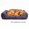 Skatrs Floral Bed for Dogs & Cats (Blue/Orange) Both-Bedding, Mats & Travel Supplies Skatrs