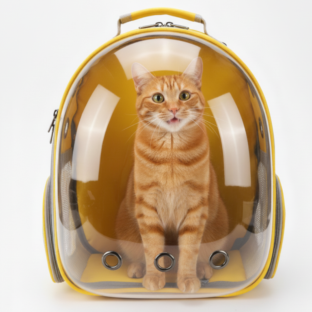 Skatrs Astronaut Space Capsule Carrier Backpack for Cats (Yellow) Cats-Bedding, Mats & Travel Supplies Skatrs 33cm