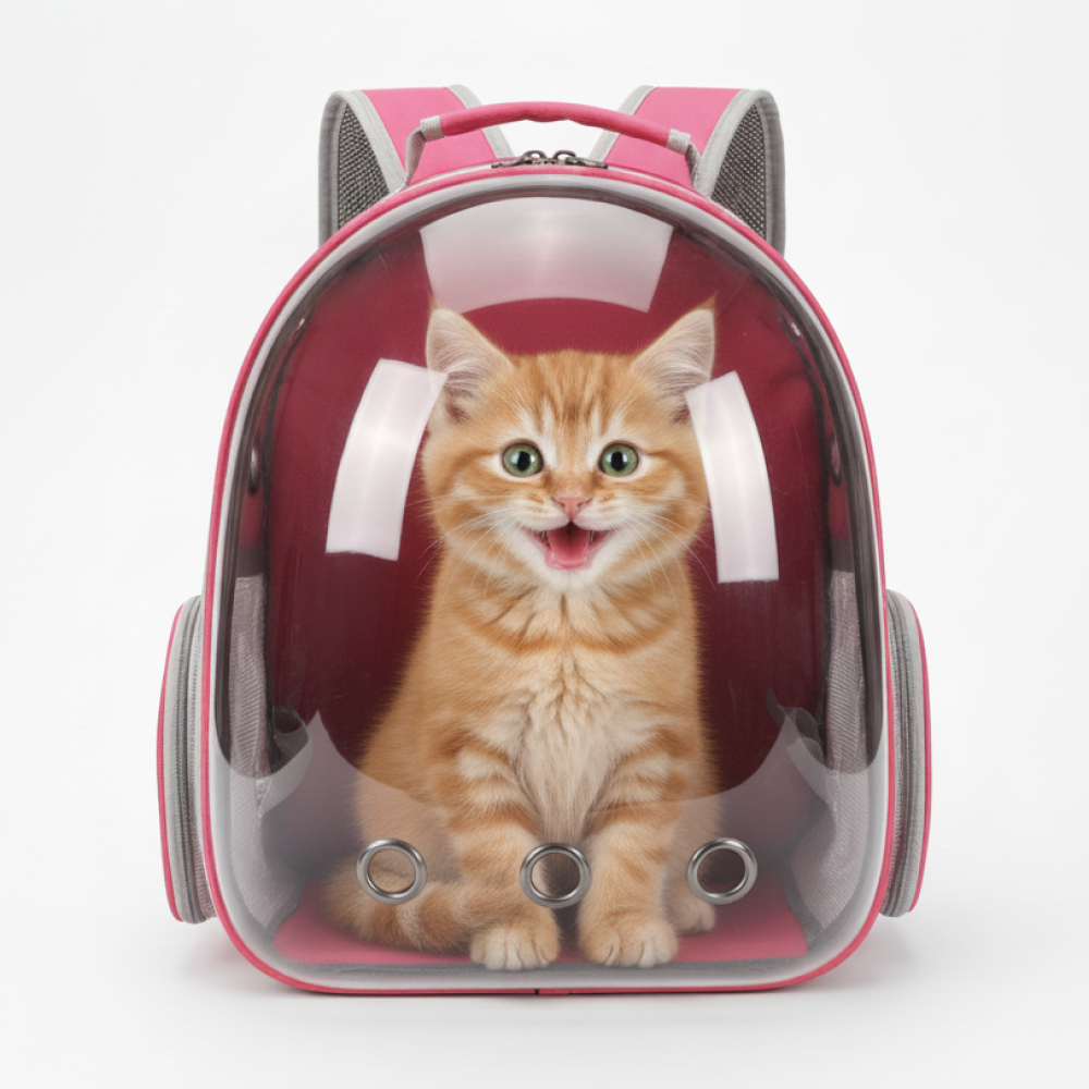 Skatrs Astronaut Space Capsule Carrier Backpack for Cats (Red) Cats-Bedding, Mats & Travel Supplies Skatrs