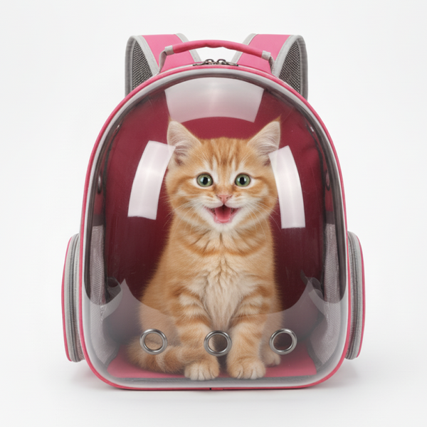 Skatrs Astronaut Space Capsule Carrier Backpack for Cats (Red)