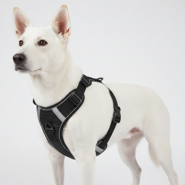Skatrs Fully Padded Comfort Midnight Reflective Harness for Dogs & Cats (Black)