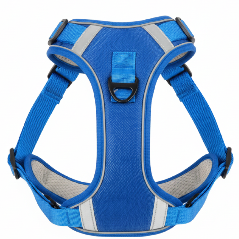 Skatrs Fully Padded Comfort Electric Reflective Harness for Dogs & Cats (Blue) Both-Collar, Leashes, harnesses Skatrs