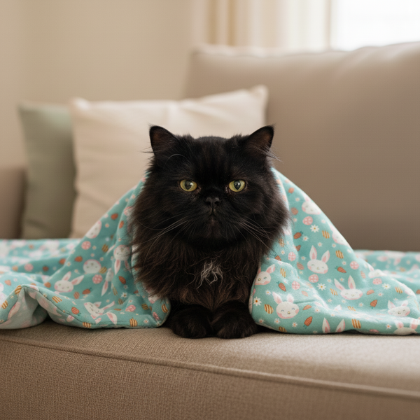 Skatrs Bunny Bloom Blanket for Dogs & Cats (Light Blue)