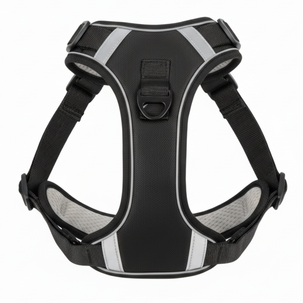 Skatrs Fully Padded Comfort Midnight Reflective Harness for Dogs & Cats (Black) Both-Collar, Leashes, harnesses Skatrs