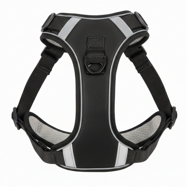 Skatrs Fully Padded Comfort Midnight Reflective Harness for Dogs & Cats (Black)