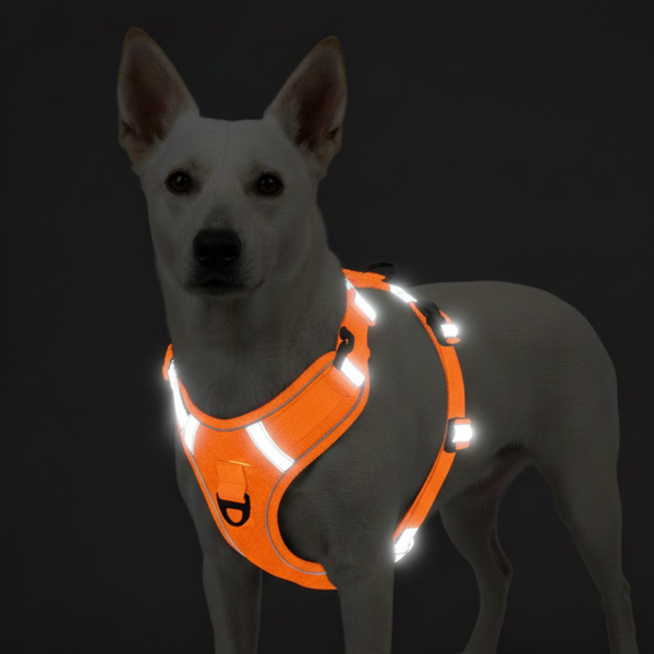 Skatrs Fully Padded Comfort Fiery Reflective Harness for Dogs & Cats (Orange)