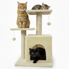 Skatrs Cat Tree with Sisal Rope, Scratching Post, Condo & Hanging Toys for Cats & Kittens (Beige) Cats-Toys Skatrs 16x12x25in
