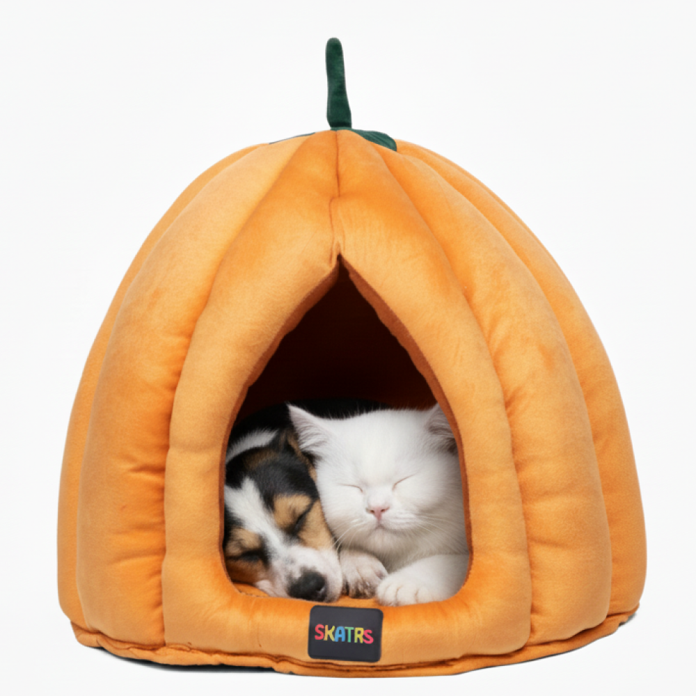 Skatrs Pumpkin Spice House for Cats and Small Dogs Cats-Bedding, Mats & Travel Supplies Skatrs 20x18in