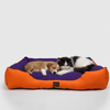 Skatrs Square Shaped Bed for Dogs & Cats (Orange/Purple) Both-Bedding, Mats & Travel Supplies Skatrs M