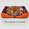 Skatrs Square Shaped Bed for Dogs & Cats (Orange/Purple) Both-Bedding, Mats & Travel Supplies Skatrs