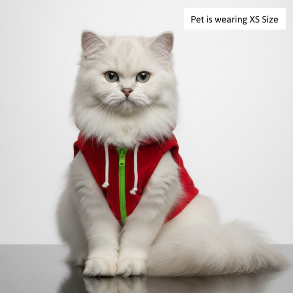Skatrs  Breezy Hoodies with Pockets for Dog and Cats (Red)