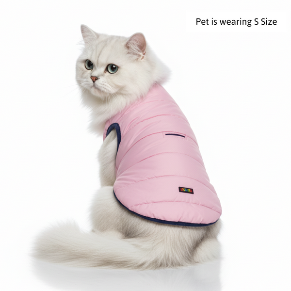 Skatrs Cotton Candy Cuddles Puffer Reversible Jacket for Dogs and Cats